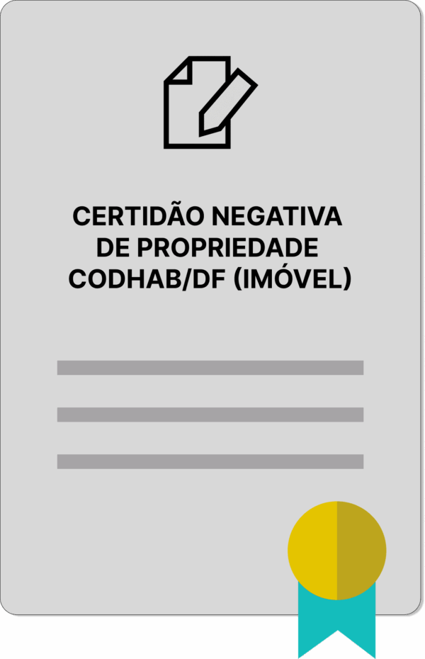 CERTIDÃO NEGATIVA DE PROPRIEDADE - CODHAB/DF (IMÓVEL) - Imagem 1