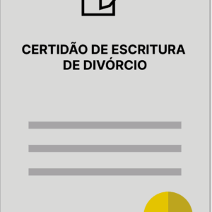 CERTIDÃO DE ESCRITURA DE DIVÓRCIO