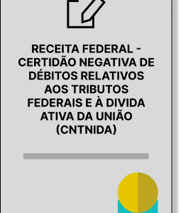Receita Federal - Certidão Negativa de Débitos Relativos aos Tributos Federais e à Divida Ativa da União (CNTNIDA)