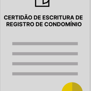 CERTIDÃO DE ESCRITURA DE REGISTRO DE CONDOMÍNIO
